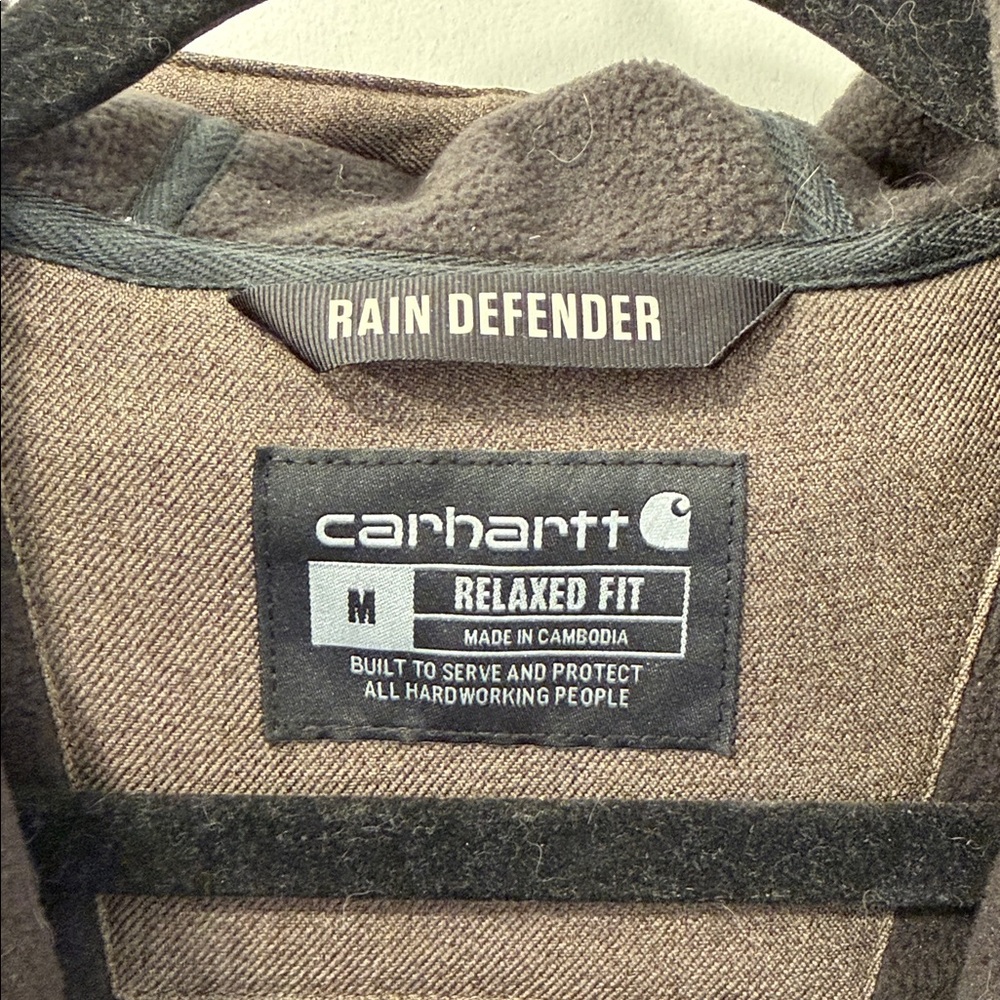 Carhartt Hooded Work Jacket Canvas Green Heavyweight Men’s Medium - Picture 2 of 5